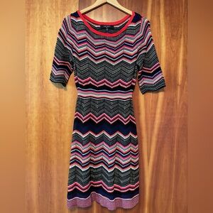 Red & Black Chevron Holiday Dress